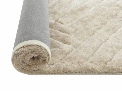 OZAIA Alfombra shaggy de pelo largo en relieve - 160 x 230 cm - Blanco roto - MAZE Crema Discount
