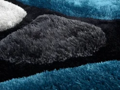 Alfombra shaggy turquesa y gris poliéster 120x170 cm PIETRA^OZAIA Discount