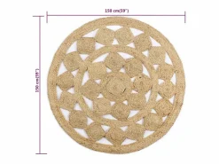 Clicnbuy Alfombra tejida a mano de yute trenzado 150 cm Marru00f3n Best