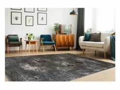 Meublorama Alfombra 150x80cm, diseño E209E color plata - Confort y elegancia para su interior. Gris Clearance