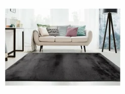 Meublorama Alfombra 230x160cm, diseño E009Y color grafito - Confort y elegancia para su interior. Gris antracita Hot