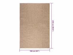 Alfombra ZIZUR 160x230 cm efecto yute para interior y exterior Marru00f3n Hot