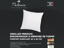 Almohada con memoria de forma mémofill 60 x 60 cm. Percal 91 hilos/ cm² - 750 gr - - AUXENCE^Palacio