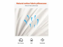 Almohada|Almohada de Plumas SucceBuy, Lote de 2, 91 x 50 cm, con Funda de Algodón, Relleno de Plumón de Ganso y Fibra Sintética, Buen Soporte, Confort Óptimo, Blanco