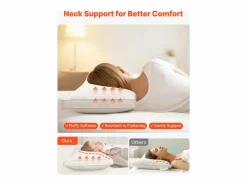 Almohada|Almohada de Plumas SucceBuy, Lote de 2, 91 x 50 cm, con Funda de Algodón, Relleno de Plumón de Ganso y Fibra Sintética, Buen Soporte, Confort Óptimo, Blanco