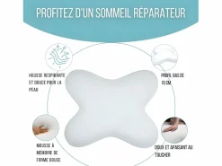 Inphysio Almohada|Almohada Mariposa Plana 56x46, Espuma de Memoria, Perfil Bajo 10 cm, Multiposición, Funda de Algodón