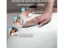 Inphysio Almohada|Almohada Mariposa Plana 56x46, Espuma de Memoria, Perfil Bajo 10 cm, Multiposición, Funda de Algodón