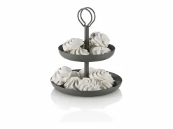 Materiales Y Utensilios De Cocina|Alzata de metal de mesa con 2 niveles Nik - oscuro