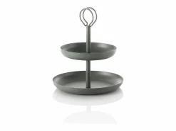 Materiales Y Utensilios De Cocina|Alzata de metal de mesa con 2 niveles Nik - oscuro