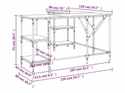 Garden Furniture Escritorio Rinconero|Amherst Junction Escritorio madera de ingeniería roble Sonoma 139x139x75 cm
