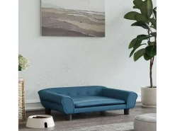Garden Furniture Angeren Cama para perros de terciopelo 70x48x22 cm Azul New