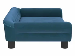 Garden Furniture Angeren Cama para perros de terciopelo 70x48x22 cm Azul New