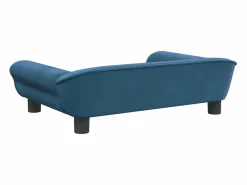 Garden Furniture Angeren Cama para perros de terciopelo 70x48x22 cm Azul New