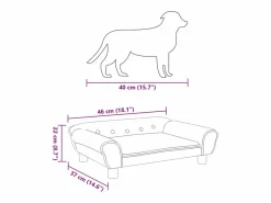 Garden Furniture Angeren Cama para perros de terciopelo 70x48x22 cm Azul New