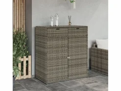 Annemarie Armario de almacenaje de jardín ratán PE 105x55x113 cm^Garden Furniture Discount
