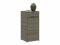 Garden Furniture Annemarie Armario de almacenaje de jardín ratán PE 55x55x111 cm Gris Clearance
