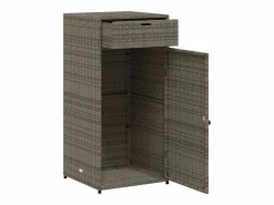 Garden Furniture Annemarie Armario de almacenaje de jardín ratán PE 55x55x111 cm Gris Clearance