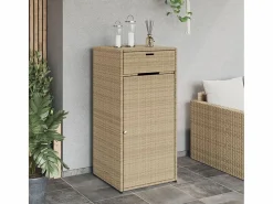 Annemarie Armario de almacenaje de jardín ratán PE 55x55x111 cm^Garden Furniture Outlet