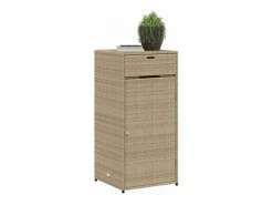 Annemarie Armario de almacenaje de jardín ratán PE 55x55x111 cm^Garden Furniture Outlet