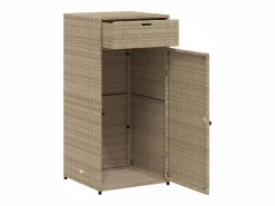 Annemarie Armario de almacenaje de jardín ratán PE 55x55x111 cm^Garden Furniture Outlet