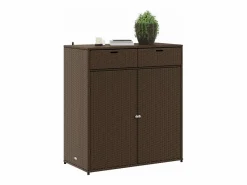 Garden Furniture Annemarie Armario de almacenaje de jardín ratán PE marrón 105x55x113 cm Marru00f3n Outlet