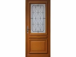 GD Menuiseries Anís Tamaño de la puerta 215X90 Lado derecho (Dimensiones de la mesa) sin manilla Marru00f3n Best