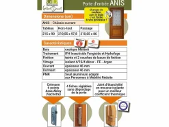 GD Menuiseries Anís Tamaño de la puerta 215X90 Lado derecho (Dimensiones de la mesa) sin manilla Marru00f3n Best