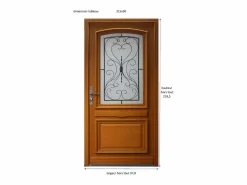 GD Menuiseries Anís Tamaño de la puerta 215X90 Lado derecho (Dimensiones de la mesa) sin manilla Marru00f3n Best