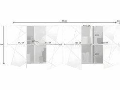 Vente-unique Aparador - 4 puertas y 4 estanterías - Color: lacado - CANTIANO Blanco Discount