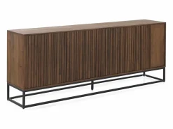 Aparador 4 puertas de madera maciza de mango y base metálica^ Discount