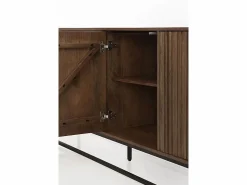 Aparador 4 puertas de madera maciza de mango y base metálica^ Discount