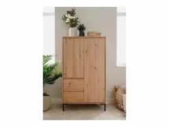 Calicosy Aparador Alto 2 Puertas 2 Cajones y 2 Estantes H139 cm - Plock Marru00f3n Discount