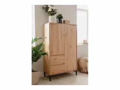 Calicosy Aparador Alto 2 Puertas 2 Cajones y 2 Estantes H139 cm - Plock Marru00f3n Discount