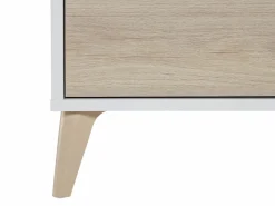 Vente-unique Aparador alto 3 puertas escandinavo KOLYMA - roble y blanco Color natural claro / Blanco Outlet