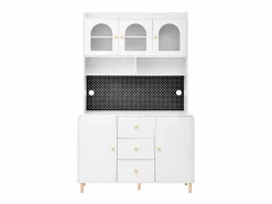 Merax Aparador De Cocina|Aparador alto de cocina - 140 x 40 x 190 cm - con 3 cajones + 5 puertas + estantes - MDF -