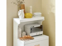 Sobuy Mueble Camarera|Aparador Auxiliar bajo de Cocina con 2 Puertas y 1 cajón, para microondas,L62 cm x P40 cm x H119 cm FSB12-W ES