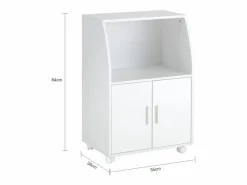 Sobuy Aparador De Cocina|Aparador Auxiliar bajo de Cocina para microondas,con 2 Puertas y 1 Estante,L55 cm x P38 cm x H84 cm,FRG241-W ES