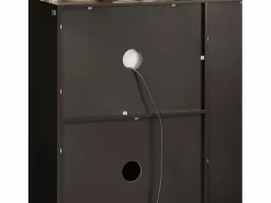 Sobuy Aparador De Cocina|Aparador Auxiliar de Almacenamiento para Microondas con Ruedas Armario de Cocina con 3 Puertas y un Cajón 88.5 x 40 x 89 cm FSB78-SCH ES