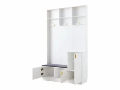Merax Armario|Aparador bajo - 120 x 35 x 92 cm - Con tiradores metálicos + 1 cajón + 3 puertas - Aglomerado -