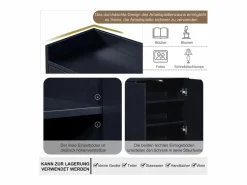 Merax Aparador|Aparador bajo 4 puertas - Patas de madera MDF y metal - Estilo moderno - Color - 120 x 30 x 80 cm