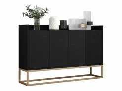 Merax Aparador|Aparador bajo 4 puertas - Patas de madera MDF y metal - Estilo moderno - Color - 120 x 30 x 80 cm