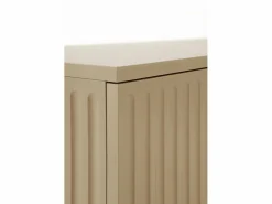 Aparador con ranuras acanaladas en puertas y laterales Beige New