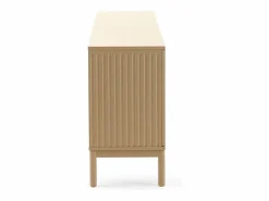 Aparador con ranuras acanaladas en puertas y laterales Beige New