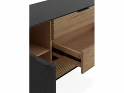 Aparador chapado en madera de fresno color con puertas en natural Negro Sale
