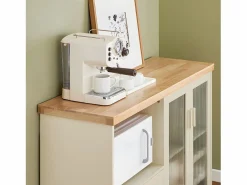 Sobuy Aparador Cocina para microonda Buffet para Comedor Entrada Salón con 2 puertas 2 cajones y 1 compartimento abierto 120 x 40 x 90 cm FSB81-MI ES Beige Outlet