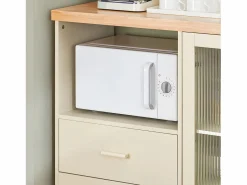 Sobuy Aparador Cocina para microonda Buffet para Comedor Entrada Salón con 2 puertas 2 cajones y 1 compartimento abierto 120 x 40 x 90 cm FSB81-MI ES Beige Outlet