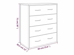 Aparador con 4 cajones brillante 60x30,5x71 cm^vidaxl Discount