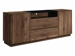 Aparador con 2 puertas, 2 cajones y 1 estante - Natural oscuro y negro - CEMILINA^Vente-unique Discount