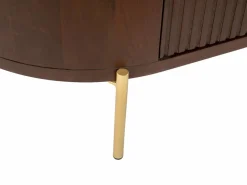 Maison Céphy Aparador con 2 puertas de madera de mango y metal - Natural y dorado - NEVILI Color natural oscuro / Dorado