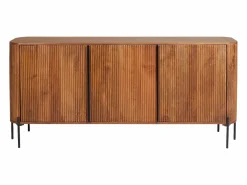 Aparador con 3 puertas de madera de mango y metal - Natural y negro - BALIMELA^Vente-unique Discount